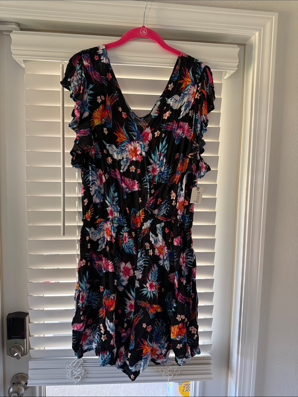 Terra & Sky Black Floral Ruffle Mini Dress